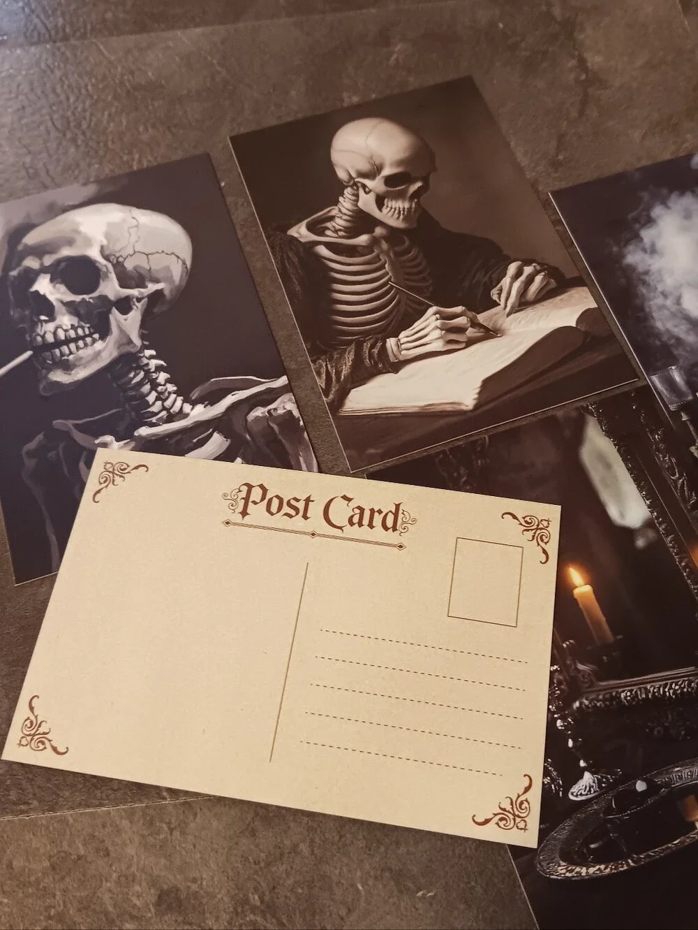 Dark Gothic Postcard Set Of 5, Academia Art Print Correspondence Notes 4x6